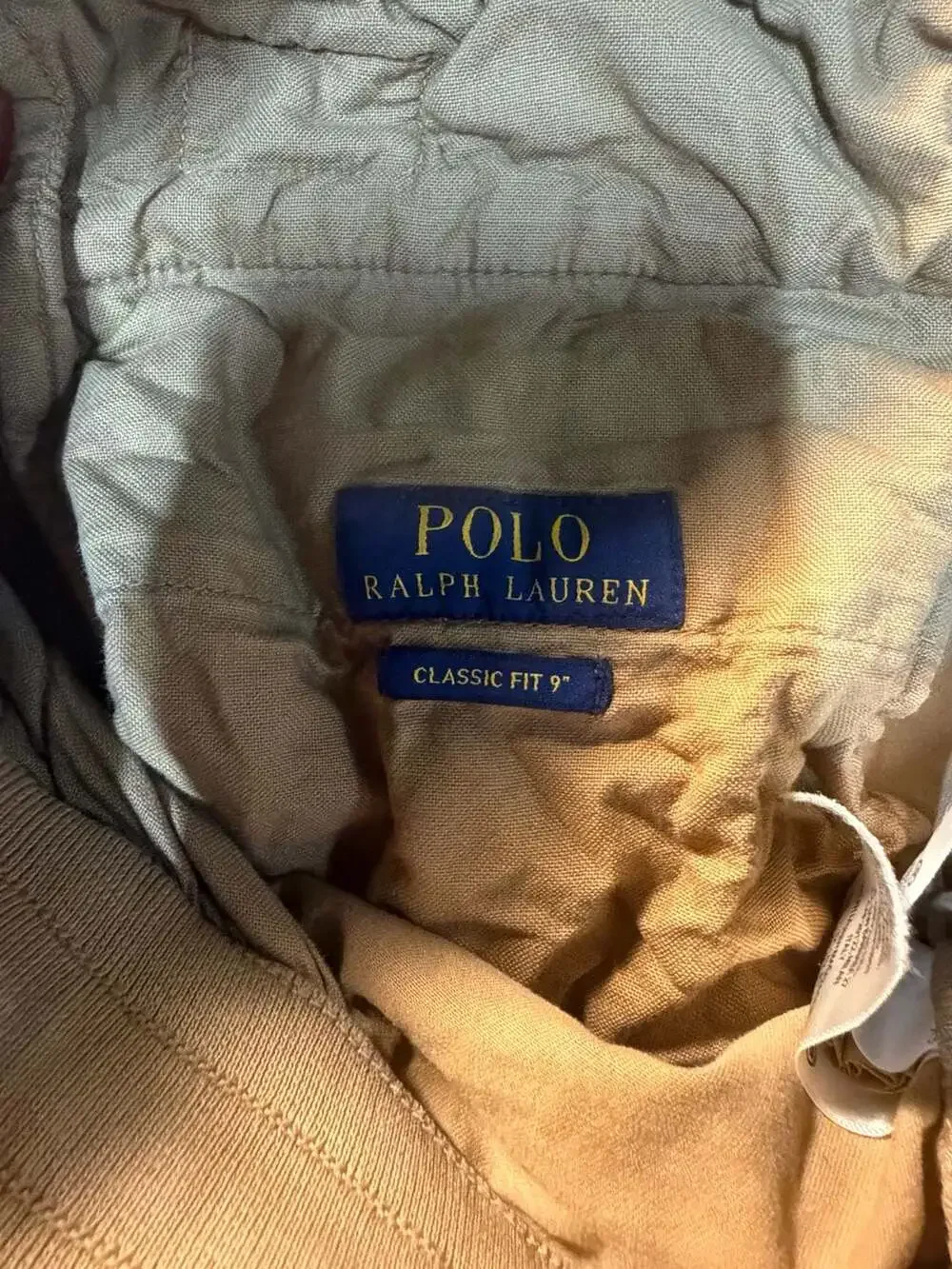 Polo Ralph Lauren Classic Fit 9 Inch Cargo Shorts Men Tan Brown Drawstring